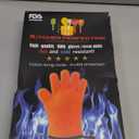 KITCHEN PERFECTION Silicone Smoker Oven Gloves -Extreme Heat Resistant BBQ Gloves -Handle Hot Food Right on Your Smoker Grill Fryer & Pit | Waterproof Oven Mitts |Superior Value Set+3 Bonuses (One Size Fits Most, Orange)