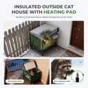 Apasiri Heated Cat House for Outdoor: Weatherproof Outside Cat Shelter, Insulated Cat House Outdoor with Heated Pad, Sloping Roof & Escape Door, Elevated Base for Stray Cats, Medium (M(18.5"x14"x16.5"))
