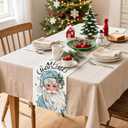 3 x Artscope Merry Christmas Santa Claus Table Runner, Xmas Winter Snowflakes Holiday Kitchen Dining Table Decoration for Christmas Home Party Decor 13x72 Inch-Blue