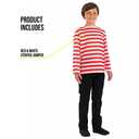 fun shack Find Me Costume for Kids, Red and White Striped Jumper Costume, Kids Book Character Costumes Boys, S