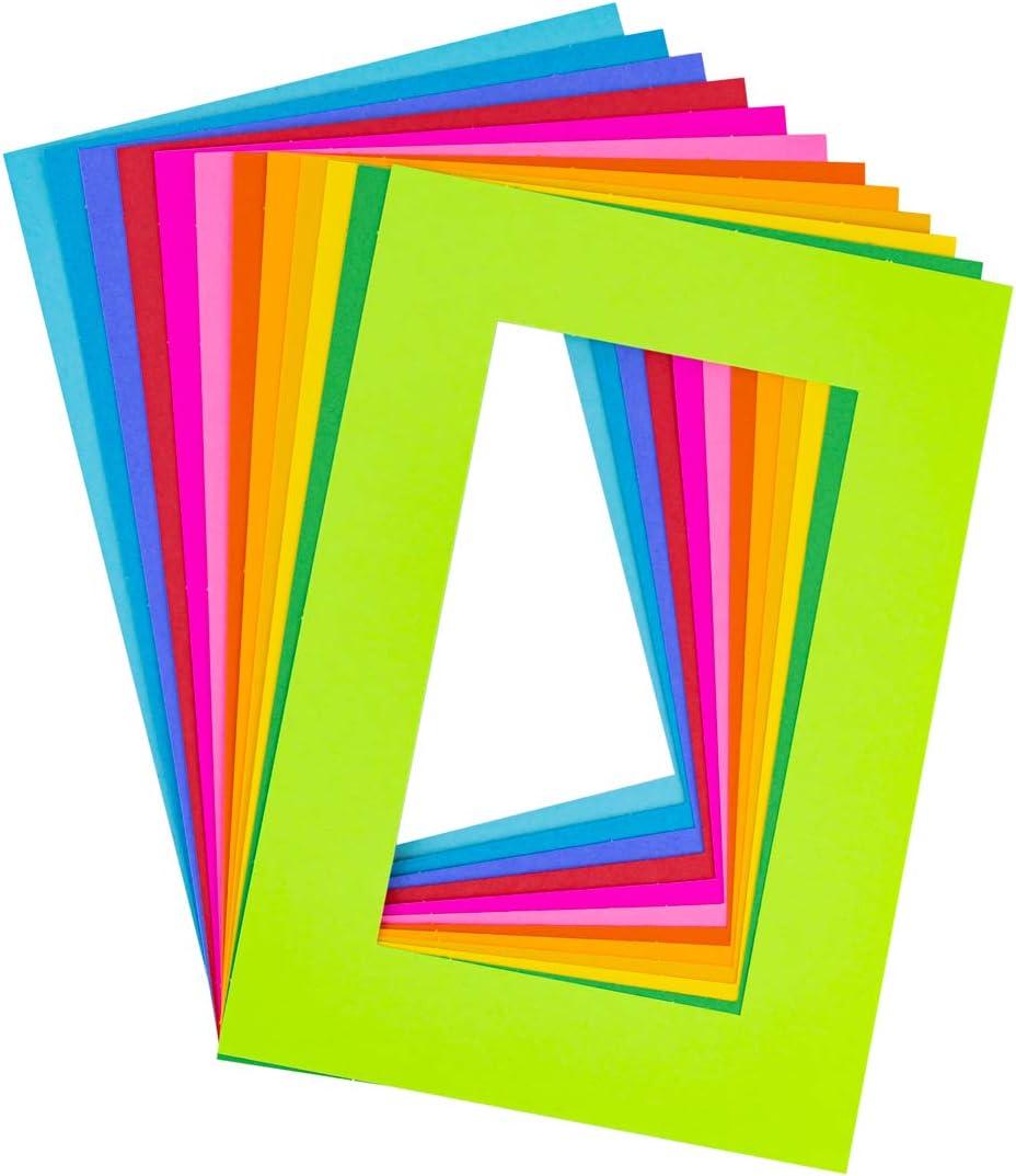 Hygloss Products Bright Specialty Frames Cardstock Paper Frame- Small - 4.75 x 6.75 Inches- Center Size of 2.75 x 4.75 Inches - (10-12 Colors)- 48 Count