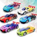 LITTCO Color Changing Cars (6PCS), Bath Toys for Kids Ages 4-8, Car Bath Toys Bathtub Race, Birthday/Holiday for Boys and Girls
