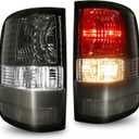 Smoked Tail Lights Pair with Bulbs, Compatible with Ford F-150 2004 2005 2006 2007 2008, Driver & Passenger Side Blackout Style Rear Lamps