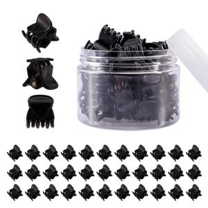 YOHAMA 36 PCS Black Mini Hair Claw Clips Great for Design Kids and Adult Hairstyles Decoration Buns, Pining Bangs Strong Grip Multifunction Clamp Clips.