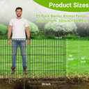 15 Panels No Dig Decorative Outdoor Garden Fence with Gate for Yard, 32 in(H) X 35.4 ft(L) Animal Barrier Fencing Rustproof Metal Wire Panel Border for Dog, Rabbits, and Patio Temporary Ground Stakes