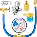 Refrigerator Freon Recharge Kit, R134a Refrigerant Recharge Kit, Fridge Recharge Kit, with 1 BPV31 Bullet Piercing Tap Valve, 1 R134a Self-Sealing Adapter, for Home AC Refrigerant System (Style 2)