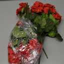 Artificial Geraniums Fake Flowers for Outdoors Decoration, 6 Bundles Silk Geraniums Red Flower UV Resistant Look Real Faux Plants for Front Door Garden Porch Planter Patio Balcony Yard Indoor Home