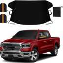 Windshield Cover for Ice and Snow, Thicken Extra Large Size Car Windshield Snow Cover with Side Mirrors Cover, Winter Windshield Covers Windproof Covers Fits Most SUVs Trucks (82.8"x 47")