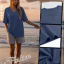 Huukeay 3 Pack Women's Oversized Cotton T-Shirts V Neck Loose Fit Casual Workout Tees Soft Short Sleeve Tops (L)