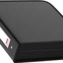 Fireproof 3 Ring Binder with Zipper, 2.5 Inch D Rings Hold up 650 Sheets of 8.5" x 11" (A4), Compatible with Clear Page Protectors, Built-in net and Pen Holder (1 Pcs, Black, 2.5")