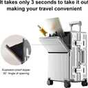 2-Piece Hardshell Zipperless Luggage Set, 20/26" Aluminum Frame Hardshell Spinner Luggage, Airline Approved Carry-On Luggage, TSA Lock, 360 Quiet Wheels With Cup Holder (silver)