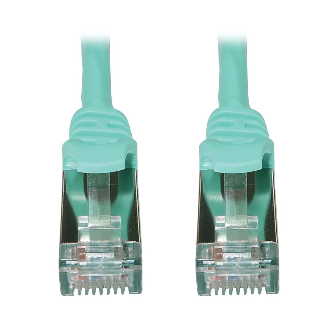 Tripp Lite Cat6a 10G Ethernet Cable, Snagless Molded Slim STP Network Patch Cable (RJ45 M/M), Aqua, 7 Feet / 2.1 Meters, Manufacturer's Warranty (N262-S07-AQ)