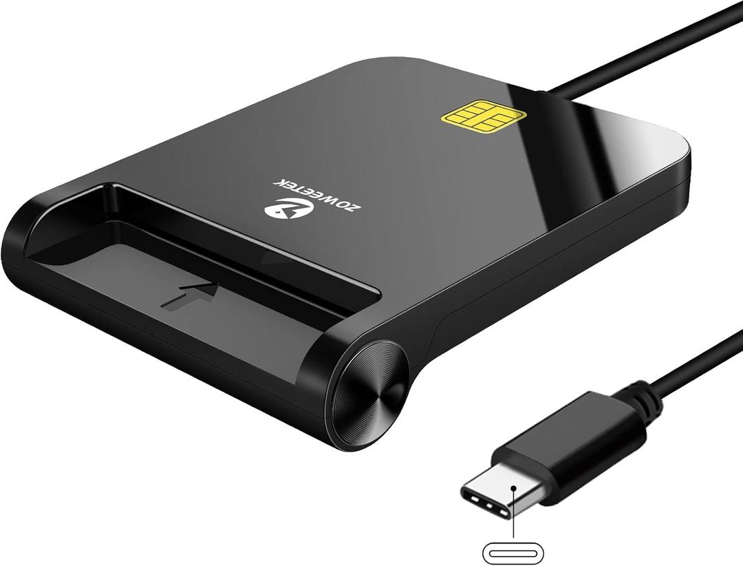 ZOWEETEK CAC Reader USB C, CAC Card Reader Military, DOD Military USB Common Access CAC, Compatible with Windows 10/11, Mac OS 10.15 and Linux (Type C)