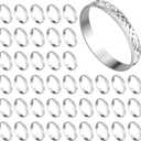 200Pcs Aluminum Alloy Glitter Bridal Shower Rings, Silver Fake Engagement Wedding Rings Glitter Decoration Ring for Party Favors, Table Decorations, DIY Crafts