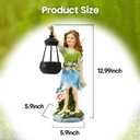 Pohabery Fairy Garden Statue Solar Garden Fairy with Lantern Light Outdoor Decoration Waterproof Solar Sculpture for Patio Yard Lawn Gift for Mom Grandma