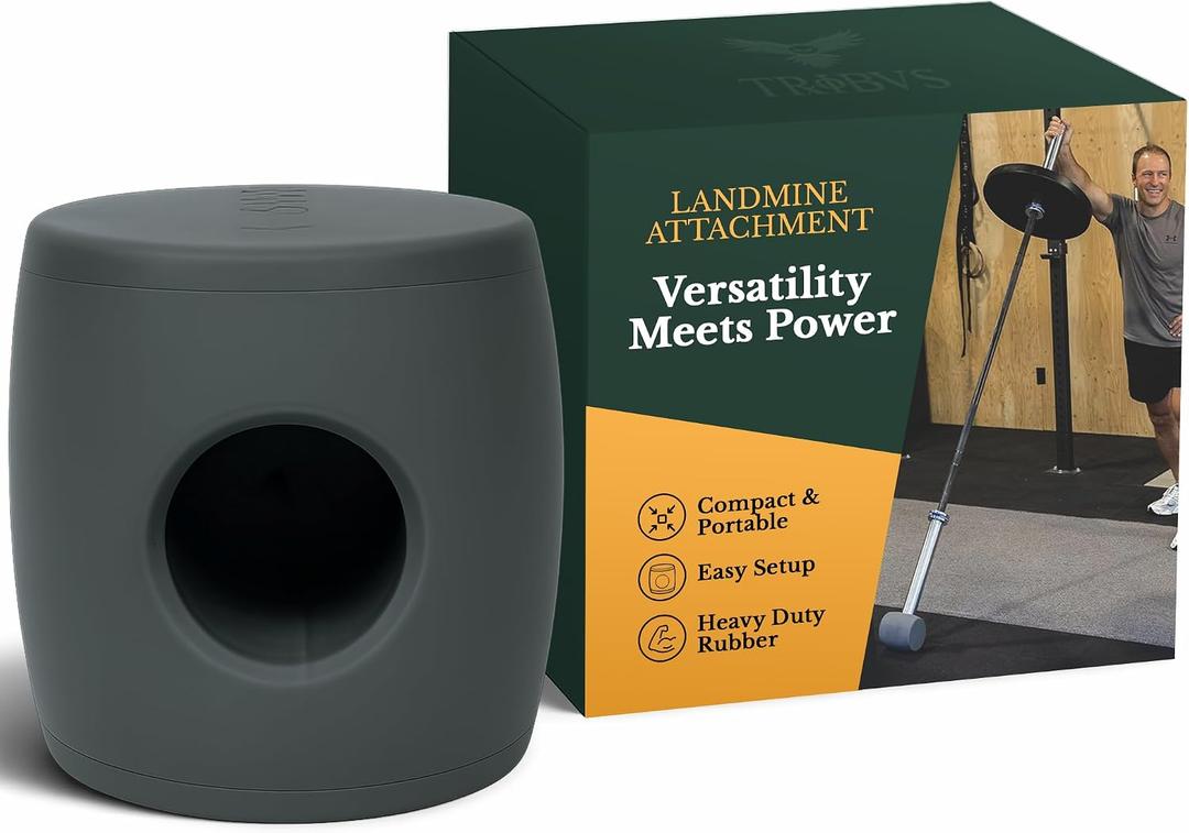 TRIBUS X Landmine Attachment for Barbell – Compact Landmine Base with 360° Swivel, Durable Rubber Base Anchor for Press & Core Training – Portable Strength Exercise Equipment for Home & Gym Workout