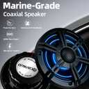 6.5" 800W Marine Speakers, IP66 Waterproof Boat Stereo Speakers with LED Lights, 2-Way Coaxial Audio, Y35 Woofer, for Marine/ATV/Motorcycle/Golf Cart/Motorhome/Powersports/Patio/Poolside/Deck/Home