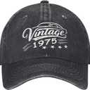 50th 60th 70th 80th Birthday Vintage Cotton Baseball Cap for Men Birthday Retired Gift Caps for Dad Grandpa Uncle Husband