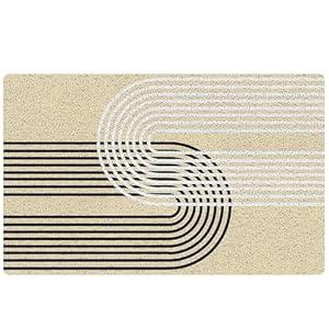 RYYCDOI Abstract Minimalist Boho Door Mat, Mid Century Modern Boho Neutral Sun Rainbow Arch Line Art Welcome Mats Doormat for Front Door Porch Indoor Outside Entrance Entryway, 17x30 Inch