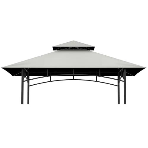 Grill Gazebo Replacement Top, 5 * 8 Outdoor BBQ Top Cover, Double Layer BBQ Gazebo Top Canopy for Model #L-GG001PST-F (Gray)