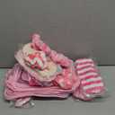 Kajaia 48 Pcs Sleepover Party Supplies for Girls Spa Part Favor Slumber Party Supplies for Women Headband Eye Mask Hair Scrunchies Toiletry Bag (Pink)