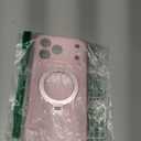 Compatible with iPhone 17 Pro Max Case 6.9'' with 360 Spin Magnetic Ring Stand[Compatible with Mag-Safe] Soft Liquid Silicone 17 Pro Max Case for Men Women,Pink