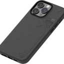 Aulumu Vegan Leather for iPhone 14 Pro Magnetic Case [Unique Cooling Window] - Compatible with Magsafe [Metal Individual Buttons] - A05 Black