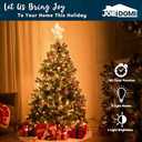 JOIEDOMI 9.5inch Metal Beaded Christmas Star Tree Topper, 20LED Warm White Lights Golden Tree Topper, USB Powered Remote Control for Christmas Tree Decorations Home Holiday Party Indoor Decor