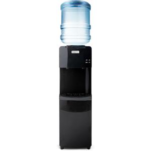 Igloo Top Loading Water Cooler with Removable Drip Tray & Energy-Saving Features- Water Tower with Hot, Cold Temperature Settings- Water Dispenser Fits 3 & 5-Gallon Jugs with Child Safety Lock- Black