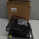 5-Section Vertical Desktop Organizer, 5-Section Mesh File Folder Stand Sorter for Office Home Classroom Organization (1, Black)