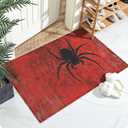 Red Spider Web Bath Mat for Bathroom,Washable Door Mat Absorbent Bath Rug Non-Slip Floor Rug Carpets,for Kitchen Bedroom Indoor