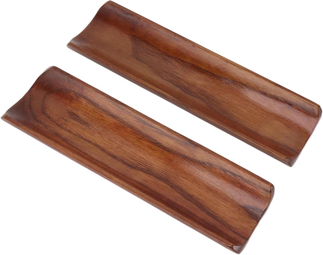 Zerodis 2PCS Sushi Plate Long Rectangle Serving Platter for Cracker Party, Premium Solid Wood, Modern Japanese Style, Wood Color