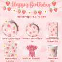 Strawberry Party Decorations - Strawberry Themed Birthday Tableware Disposable Plate,Tablecloth,Napkin Sweet One Party Decorations for Berry First Birthday Supplies