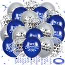 We Appreciate You Decorations Blue Silver Thank You Balloons 50 Pcs Thanks for All You Do & We Appreciate You Balloons Coworker Employee Staff Appreciation Gifts Graduation Appreciation Party