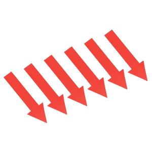 PATIKIL Arrow Sticker 4 Inch, 4 Sheet Directional Sign PVC Adhesive Removable Floor Decal for Floor Wall Marking, Red