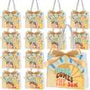 Spakon 25 Sets Here Comes The Son Baby Shower Party Favor Bags Boho Sun Gift Bags with Handles and Bow Ribbons for Baby Shower Birthday Party Decoration Supplies Goodie Souvenirs Treat