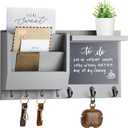 Ziivita Key Holder for Wall - Mail Holder Organizer Wall Mount with Shelf - Hanging Key Rack Hanger with Hooks Decorative for Home Letter Dog Leash Entryway Living Room Decor