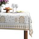 Canvas Rectangle Table Cloth 52x70 Inch, Floral Fall Tablecloths Rectangular Waterproof Stain Wrinkle Resistant Farmhouse Reusable Table Cover for Dining, Kitchen, Party, Picnic, Indoor or Outdoor