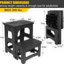 Folding 2-Step Stool for Adults Kids Non-Slip Collapsible Portable Step Stool for Kitchen Home Toilet Bedroom Office Bathroom Rv,Holds 300 Lbs(Black)