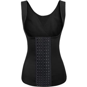 Evanhome Women's Waist Trainer Cincher Underbust Corset Vest Steel Boned Hourglass Body Shaper With Hooks S-4XL (Large, Black)