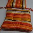 2-Pack Outdoor/Indoor Wicker Patio Seat Cushion Pad with Ties - Dining Chair Cushion, 17" x 17" (Orange and Red Stripes)