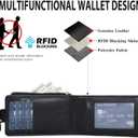 FOXLOVER Women's RFID Slim Card Holder Wallet: Thin Bifold with Multi-Card Case & Zipper Coin Pocket Purse(Black)