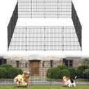 10 Panels No Dig Garden Fence Animal Barrier, 34in(H)  22.5ft(L) Decorative Metal Outdoor Dog Fence, Rustproof Pet Fencing for Yard, Patio, Flower Bed -Temporary Fencing| Easy to Install