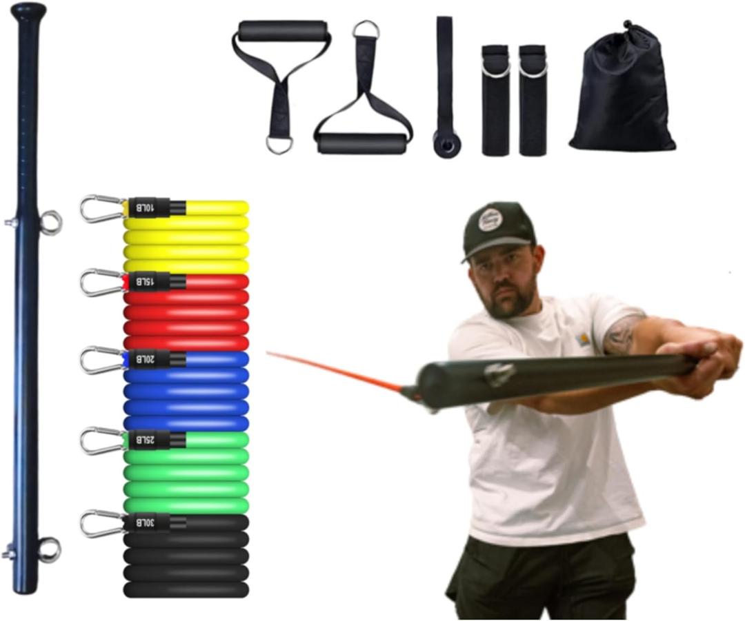 Power Swing Resistance Training Bat, Baseball & Softball Swing Trainer for Youth to Adults, Build Strength, Speed & Power, at-Home Hitting Aid for Hand, Wrist and Forearm Development
