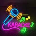 Karaoke Neon Sign for Wall Decor, Dimmable Karaoke Live On Air LED Neon Light Sign for Music Studio Game Room Bar Pub Party Decor, USB Powered Colorful Sign Gift for Music Lovers, 13.8 x 11 inches