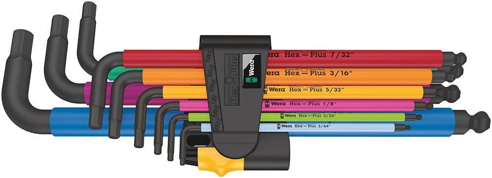 950 SPKL/9 SZ LONG ARM HEX KEY SET (SB Package Clip NEW)