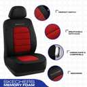 Skechers Memory Foam Seat Covers,Thick Cool Touch Fabric Seat Covers,Front Seat Covers Airbag Compatible,Automotive Comfort Protection for Most Cars,Vans,Trucks,SUV,Red