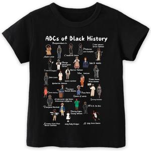 Kids Black History Shirt,Toddler Black History Month T-Shirt Boys Girls, African American Tee, 3-4T (Black)