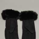 Tavaleu Winter Gloves for Women with Faux Fur Cuff, Thermal Glove with Touchscreen, Knit Lining Warm Gloves for Cold Weather (Black)