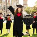 JenPen 8 Pcs Black Graduation Caps for Long Hair No Slip Graduation Cap with Built-in Hair Secure Clips Stays in Place Mortarboard for Women 2026 Graduates Ceremony Photos